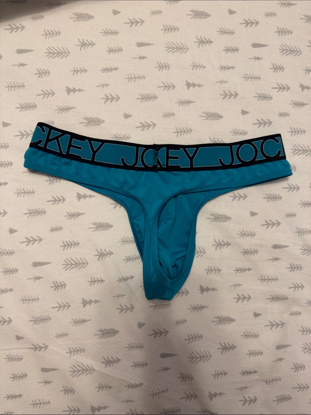 Jockey Teal Men's Low-Rise Thong with Black Logo Waistband - Picture 2 of 2